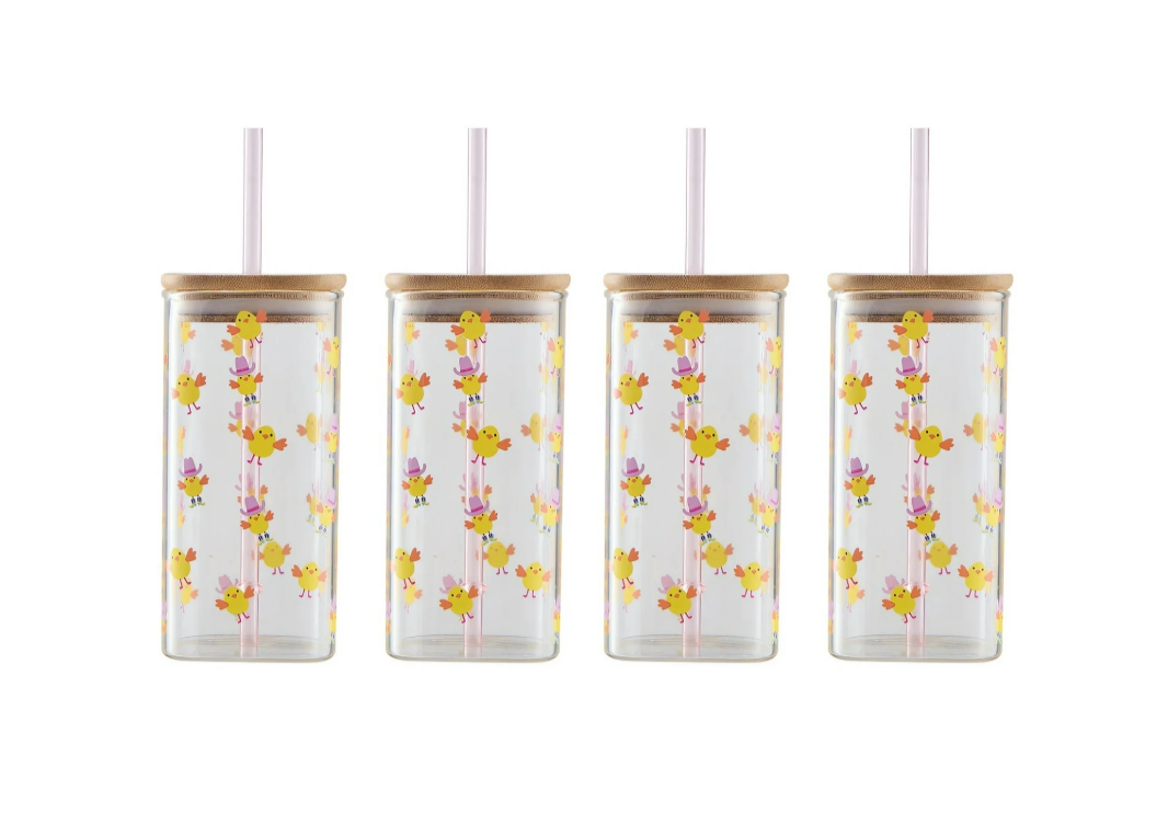Glass Cups Easter/ Spring